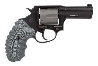 Taurus 856 Talo Exclusive 38 special revolver features a grey tungsten coated cylinder